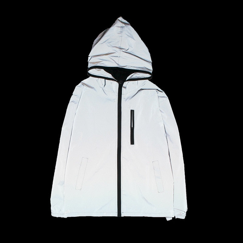 Night Reflective Waterproof Jackets Double fabric Windbreaker