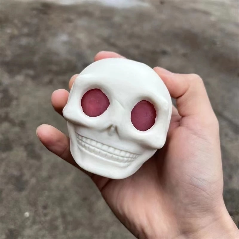 Skeleton Head Squeeze Toy