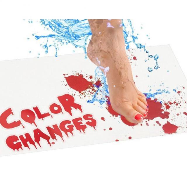 Bloody color changing Bath Mat