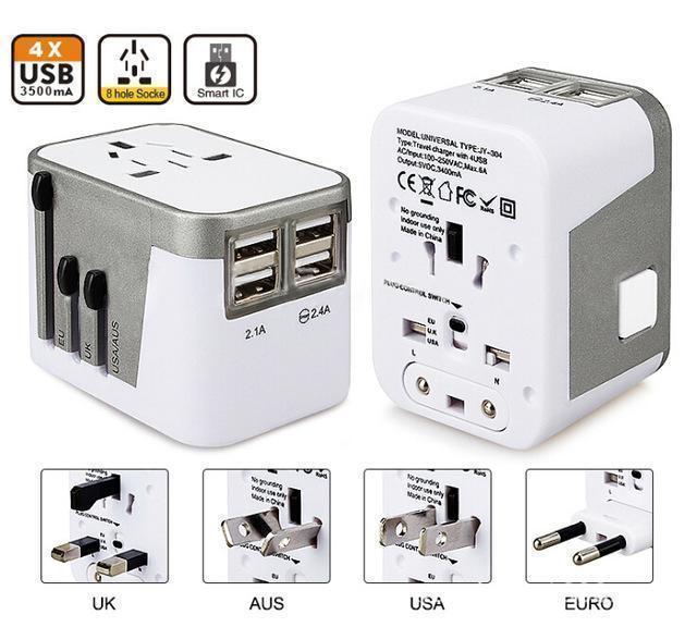 4 USB Port All in One Universal International Plug Adapter