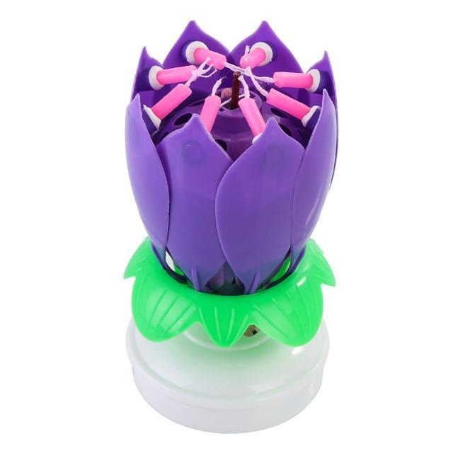 Flower Rotating Happy Birthday Candle